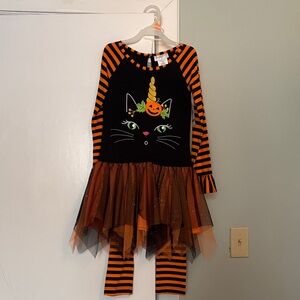 Emily Rose Halloween Cat Unicorn Set - Black and Orange